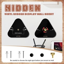 Likesing Vinyl Record Display, Black Acrylic Now Playing Wall Mount Tabletop Album Holder, Covert Album Frames for Wall Decor of Office or Home, 3 Pack