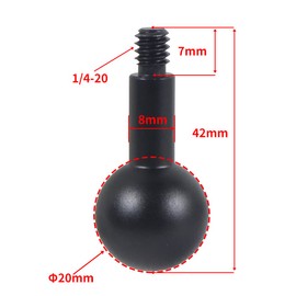 FEICHAO 20mm Ball Head to 1/4 Screw Adapter Mount for Camera Photography Conversion Accessory (43mm)