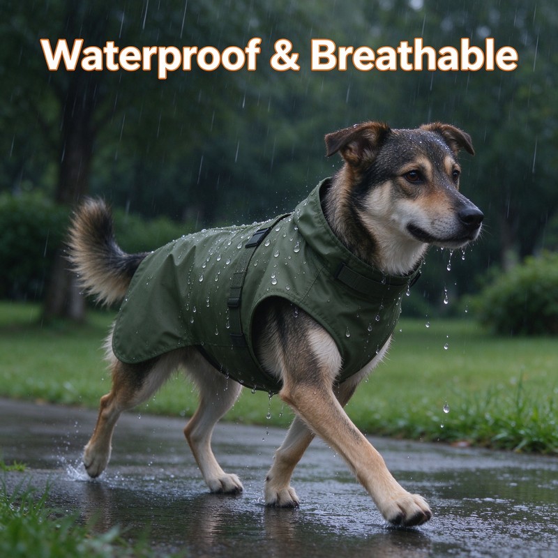 Dog Raincoat for Rainy Walks – Waterproof Polyester Jacket with