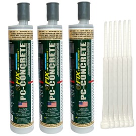 PC-Concrete Two-Part Epoxy Adhesive Paste for Anchoring and Crack Repair, 8.6 oz Cartridge, Gray (3-Pack)