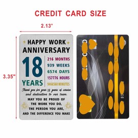 Richesele 18 Years Work Anniversary Card - Thank You 18 Year Work Service Gifts - Happy 18th Work Anniversary Decorations