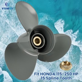 VRIWOY Aluminum Outboard Boat Propeller 15x15, 14.8x17, 14.25x19 Fit for Honda Engines 115HP 135HP 150HP 200HP 225HP 250HP, 15 Spline Tooth RH” (15 Dia x 15 Pitch (OEM: 58130-ZY3-015AH))