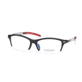 COLOSSEIN Half-Rim Titanium Eyeglasses Frame, TR90 Frame Nickel Alloy Bendable Arms and Rubber Tips, Red