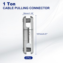 PATIKIL 1 Ton Cable Pulling Swivel, 2Pcs Alloy Wire Puller Cable Pulling Grip Swivel Wire Bearing Breakaway Tool Line Rope Ball Bearing for Electricity Construction (2204 Lbs)
