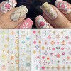 5 Sheets Bohemian Style Nail Decals Embossed Flower Star Nail