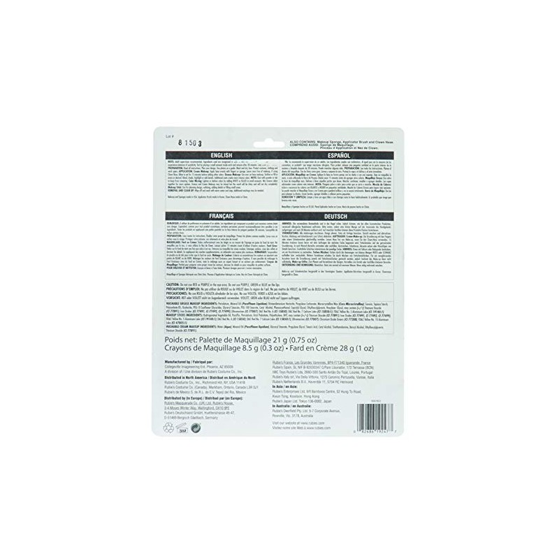 Rubies Clown Deluxe Make Up Kit for Adults, Unisex One