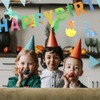 Banner de cumpleaños de dinosaurios para niños y niñas, diseño