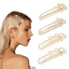CURASA Rhinestone Pearl Bow Hair Clips For Women Girls 4PCS