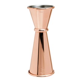 We Can Source It Ltd - Mezclar 25ml/50ml Thimble Measures Copper Plated Banded Jigger Measure with 35ml Line