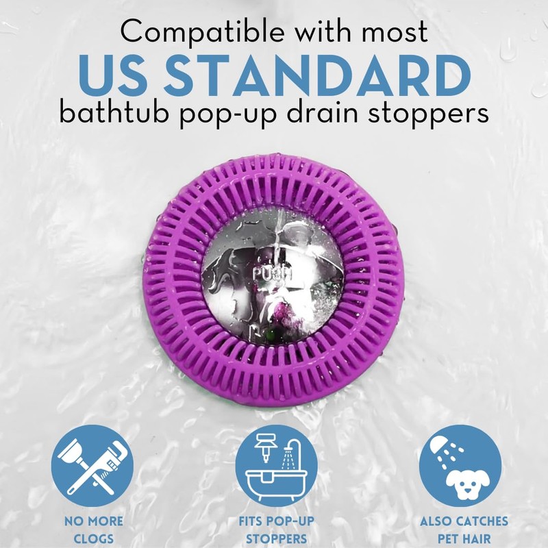 TUB RING The Ultimate Tub Drain Protector Hair Catcher/Strainer/Snare, Regular
