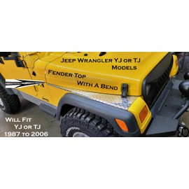 Fits Jeep Wrangler YJ Diamond Plate Full Top Fender Covers with 1/2" Bend