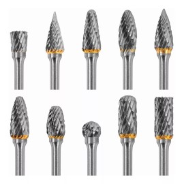 MARZSEFLO Kit De Fresas De Carburo Para Dremel Mototool, 10 Piezas