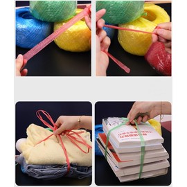 ASEANAO Polyester Nylon Plastic Rope Twine, Household Bundled for Packing Gardening Craft,20 MM Width and 100m Length (Yellow), 95348