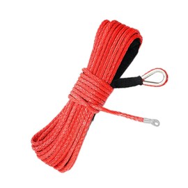 Winch Synthetic 7700 lbs Winch Rope Nylon Rope Winch Rope with Sheath for ATV UTV SUV Jeep Truck Boat Synthetic Rope 6mm x 15m (1/4" x 50")