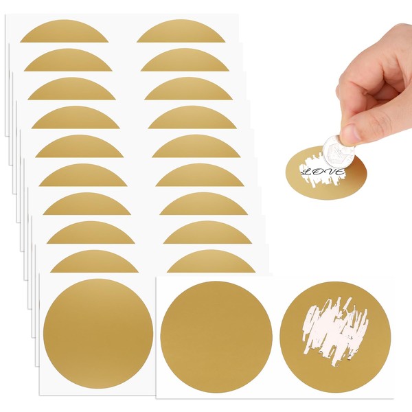 Pack of 50 Golden Round Scratch Stickers, Scratch Cards Make