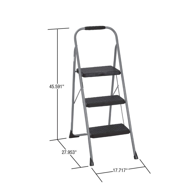 COSCO 11408GNF1E, Green Three Big Folding Step Stool with Rubber
