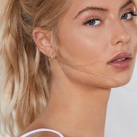 Cosol Silver Gold Bow Hoop Earrings 925 Sterling Small Bowknot Huggie Jewelry Gifts for Women Teen Sensitive Ears