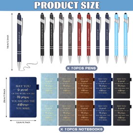 20 Pcs Employee Appreciation Gifts Bulk Thank You Leather Journals Inspirational Ballpoint Pens Motivational Notebooks for Team Nurses Volunteers Retirement Coworker Leaving Gifts (Inspirational)