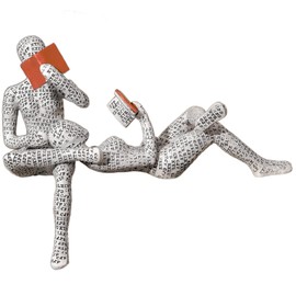 GRAPMKTG Home Decor Pulp Reading Women Thinker Statue Aesthetic Sculpture Room Decor Modern Abstract Decoration on Shelf Table Desk for Living Room Office Bedroom H