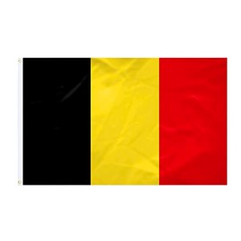 Belgium Flag - 90 x 150 cm - Reinforced Fabric - Durable Stitching - Bright Colours - Outdoor Indoor Flag - Integrated Eyelets - National Flag