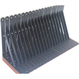 8 Pack L10 x H 8" Black Heavy Duty Shelf Brackets with Screws Metal Shelf Brackets Shelf Support Angle Brackets for Shelves L Brackets Heavy Duty Floating Shelf