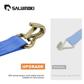 SALUINOKI 8Pack 2 inch Ratchet Straps Heavy Duty 15 ft J Hook with Anti-Loss Lock, 2 inch Tie Down Straps for Trucks, Cargo Straps Ratcheting Blue