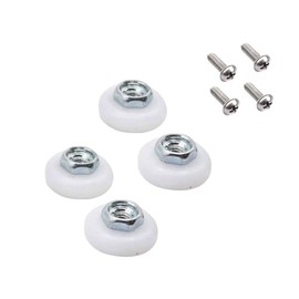 Gordon Glass® Sliding Tub and Shower Door Replacement Rollers, White, 7/8" Oval, B.B.; Threaded Hex Hub - 4 Pack | Replacement of Sliding Glass Shower Door Rollers, Ultra Quiet Ball Bearing