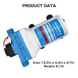 Yesinaly 12V RV Water Pump - 3.0GPM/55PSI Water Diaphragm Pump Compatible with Camper RV Sprayer Yacht Car Wash, Water Transfer Pump with Filter and Hose Barb Connector