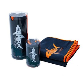 SHARX Toalla de Microfibra Deportiva Grande 80 x 160cm + Toalla Chica de Regalo (Azul Marino)