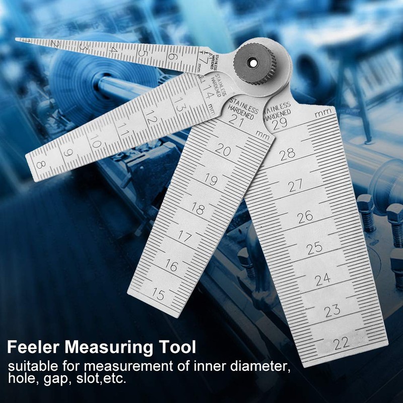 Taper Gage Set, Stainless Steel Welding Taper Feeler Rulers Hole