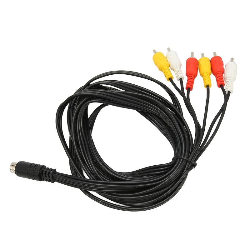 Mini DIN to 6 RCA Cable 9 Pin Clear Signal