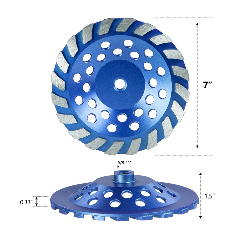 SALI 7 Inch 2pcs Concrete Grinding Wheels 20 Turbo Diamond