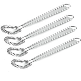 4Pcs Silver Egg Beater Stainless Steel Mini Spring Coil Whisk Handheld Milk Frother Foamer Sauce Stirrer Blender Coffee Mixer Kitchen Egg Tools Whisks Kitchen Utensils and Gadgets Cooking Utensils