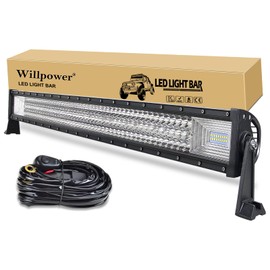 Willpower 42 inch 540W LED Light Bar Spot Flood Combo Beam Off Road Driving Fog Lights with Wiring Harness for Pickup SUV ATV UTV Truck Light, 12V 24V