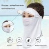 3pcs Mangas Elasticidad Protectora Uv Y Máscara Sombrero Sol