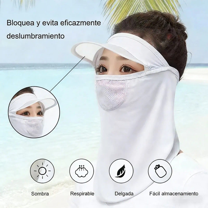 3pcs Mangas Elasticidad Protectora Uv Y Máscara Sombrero Sol