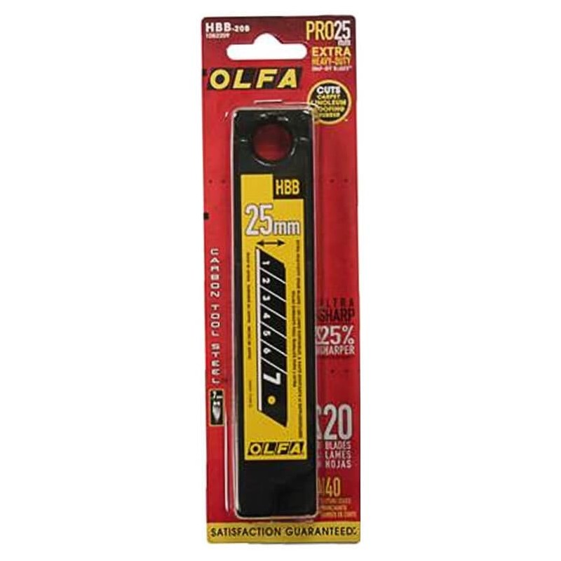 Olfa 1082209 25mm Super Heavy-Duty UltraSharp Black Replacement Snap-off Blades