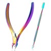 Cuticle Cutter with Cuticle Pusher, 2pcs Premium Stainless Steel Cuticle