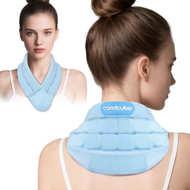 Comfcube Neck Ice Pack Wrap for Cervical Pain and Cooling, 2 Hours Long Lasting Cold Ice Pack for Neck Injuries, Flexible Cold Pack for Hot Weather, Hot Flashes, Surgery, Office Pressure