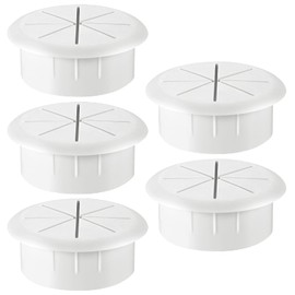 HYCC 5 Pack 2 Inch Flexible Desk Grommet,Organize Wires and Cables on Office Equipment, Computer Components, Entertainment Systems Effectively - Color: White