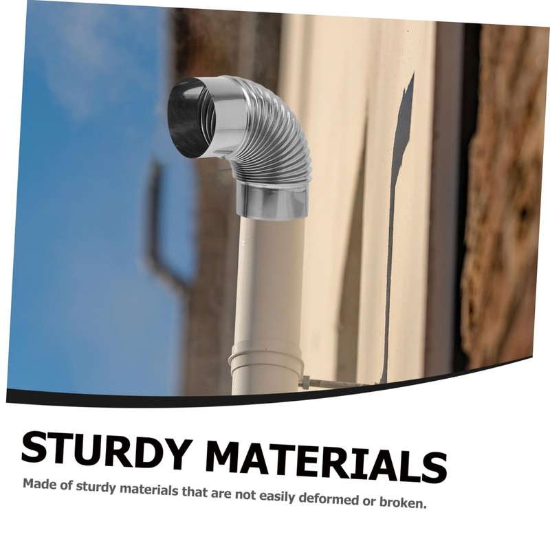 Tofficu 2pcs Stainless Steel Flue Elbow Pipe Chimney Tube for