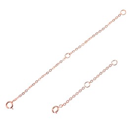 eMagTech Set of 2 Necklace Extension Chain S925 Sterling Silver Chain Extension Accessories for DIY Jewellery Making Necklace Bracelet, Rose Gold