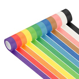 PATIKIL Colored Masking Tape 1 Inch x 14 Yards, 12 Rolls Color Code Labeling Painters Tape for Arts Crafts Wall Painting Science Lab Organizing