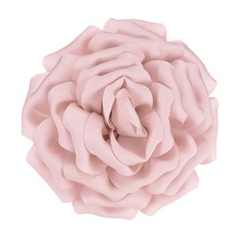 M METERXITY Large Rose Flower Brooches Lapel Pin, Lapel Pins Dainty Satin Fabric Big Camellia Flowers Oversized Brooches and Pins for Wedding/Parties/Clothes/Jewelry [16cm, Light Gray Pink]