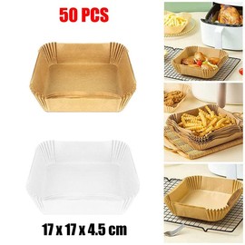 50-100Pcs Disposable Square Air Fryer Paper Liner Non-Stick Baking Paper Liner for Healthier Cooking