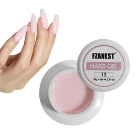FZANEST 38g Hema-Free Hard Builder Gel, Low Heat Natural Pale Pink Color Sculpting Gel for Nail Strengthening Extension Overlays Soak Off Uv Led Lamp Cure