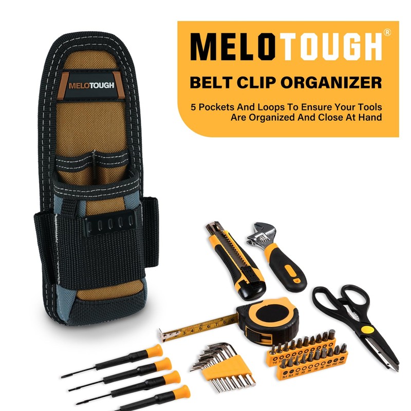 MELOTOUGH Small Tool Pouch Electrican Clip on Tool Pouch,Tool Belt