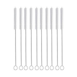 Stoooduo Straw Brush, Hose Brush, Baby Bottle Brush, Pigeon Drinking Straw & Hose Dedicated Extra Fine Type, Crevice Brush, 8.7 inches (220 mm), Set of 10