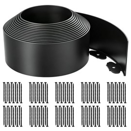Garden Edging Border, 4In x 66 FT Landscape Edging with 100 Spikes, Black