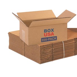 BOX USA 10 x 6 x 4 Corrugated Cardboard Boxes, Small 10"L x 6"W x 4"H, Pack of 225 | Shipping, Packaging, Moving, Storage Box for Home or Business, Strong Wholesale Bulk Boxes